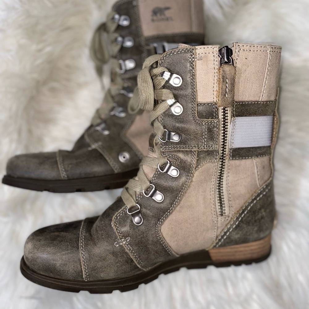 Sorel Brown Major Carly Lace Up Combat Boots - US Size 8